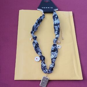 Torrid Black and Silver Charm Necklace